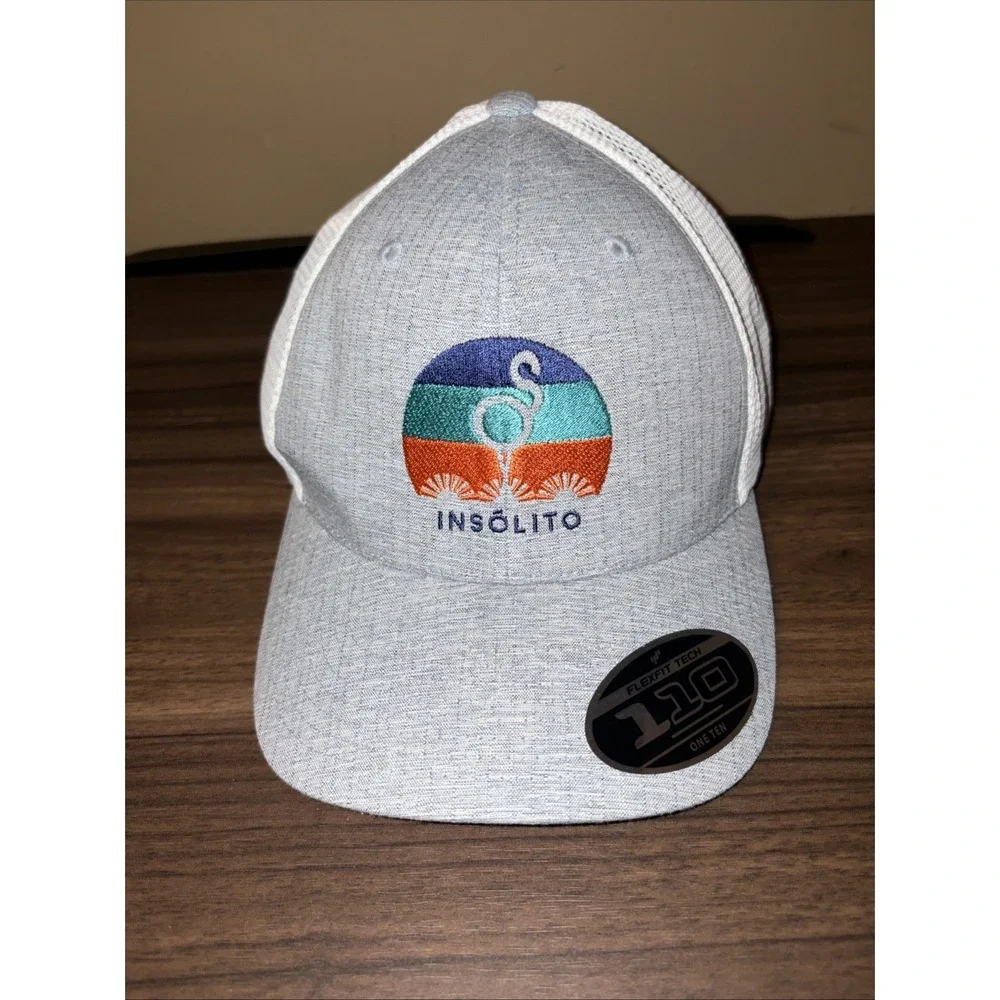 Insolito Tequila Flexfit 110 Cap Gray White Trucker Snap Back Hat Embroidered